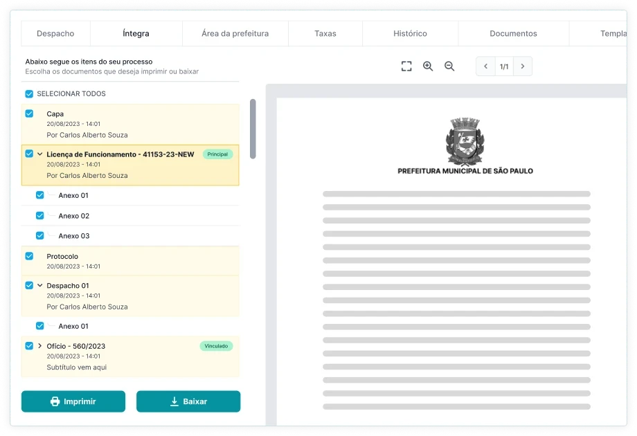 Fluxograma do processo de alvará digital mostrando todas as etapas da solicitação