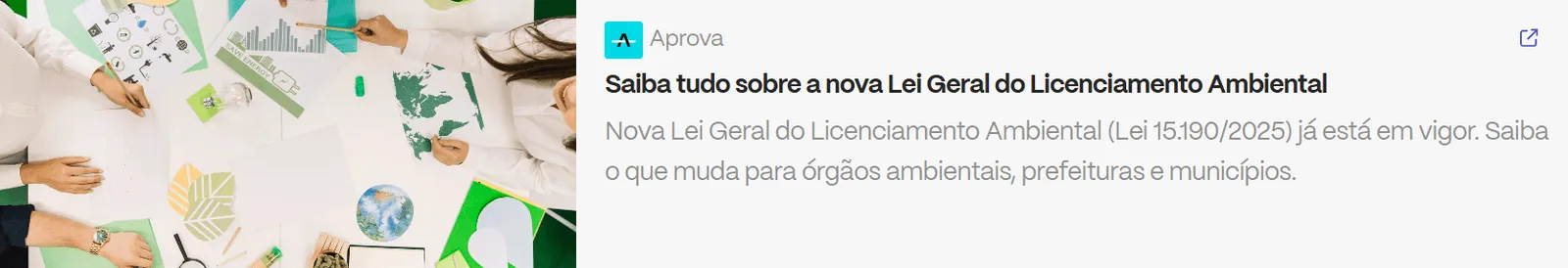 Mesa com documentos, gráficos e papéis verdes representando planejamento ambiental, ilustrando artigo sobre a nova Lei Geral do Licenciamento Ambiental.