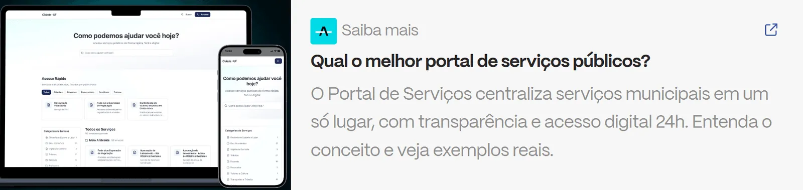 Fluxo digital de um processo administrativo municipal, com documentos organizados e etapas de análise, assinatura e despacho