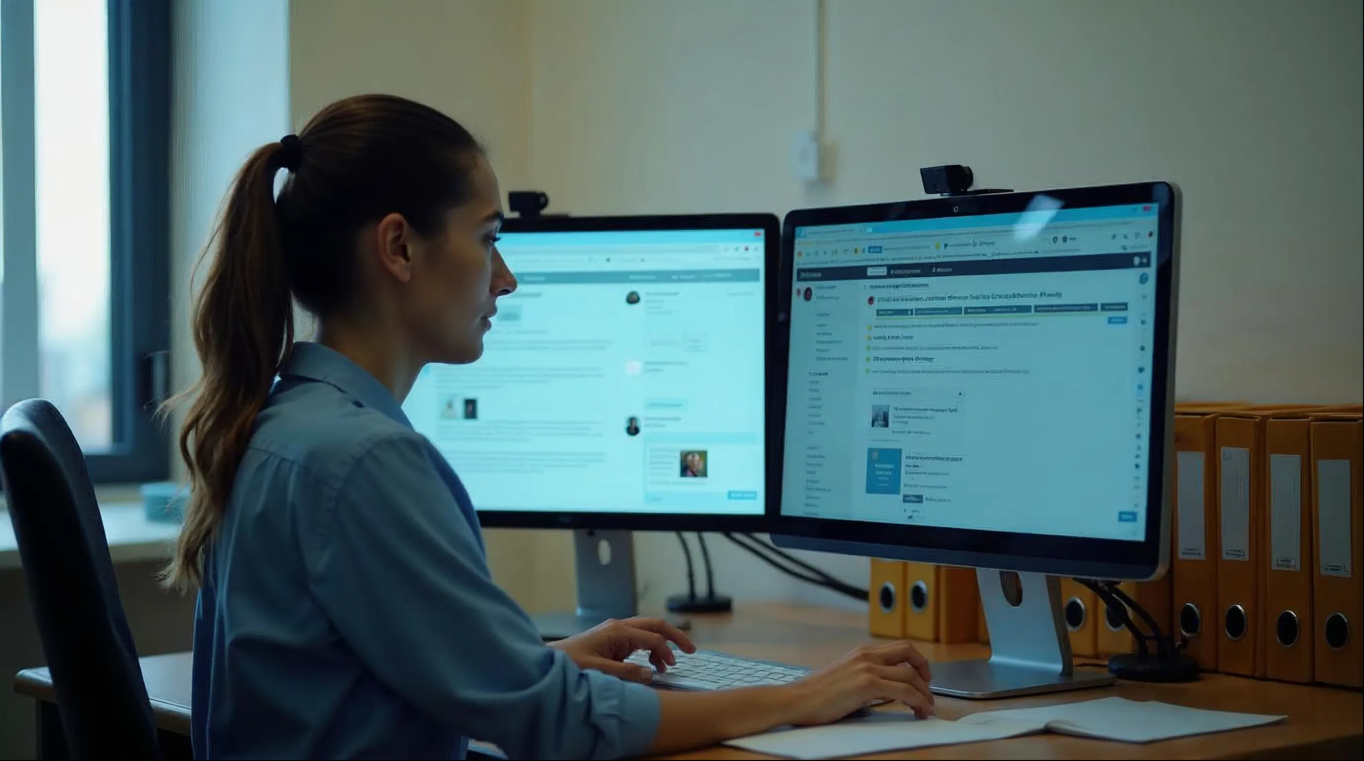 Servidor da fazenda municipal acessando portal de notificação tributária eletrônica