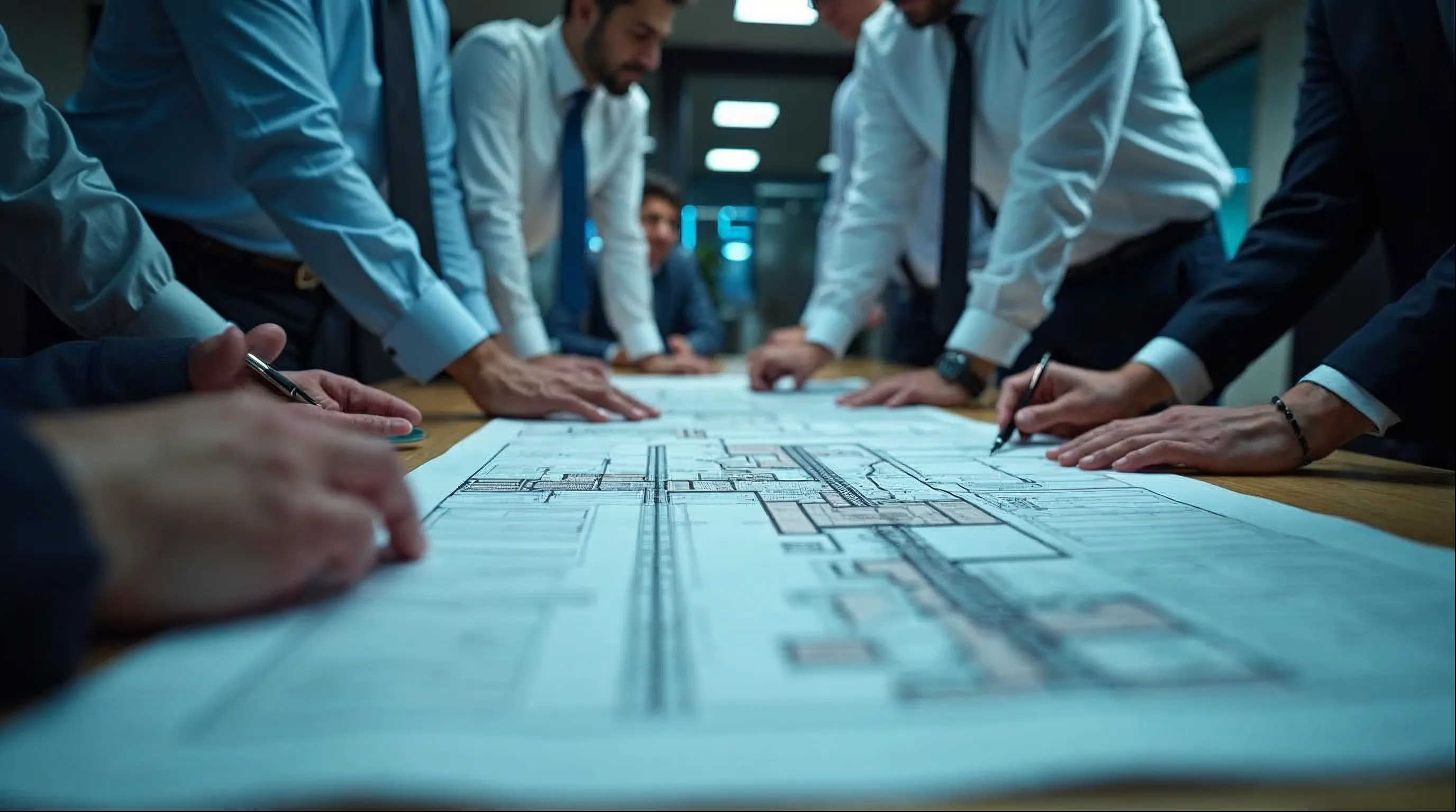 Equipe técnica revisando projeto e requisitos do licenciamento urbanístico