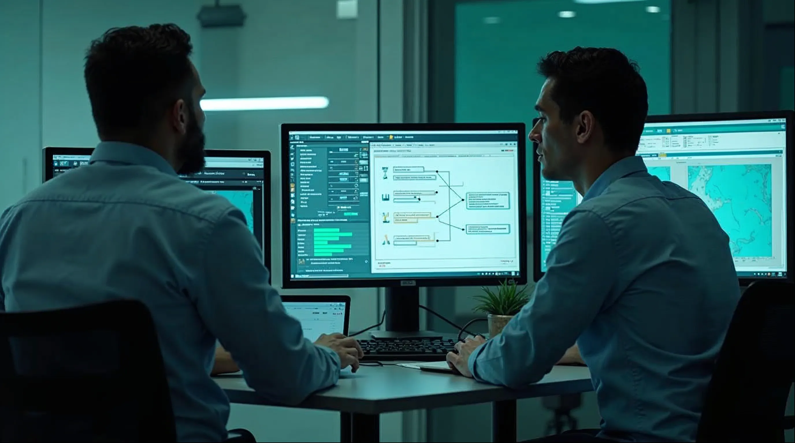 Equipe municipal analisando parecer técnico em processo digital