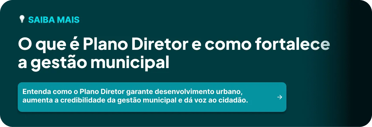 Banner do artigo "O que é Plano Diretor e como fortalece a gestão municipal", com um fundo verde escuro.