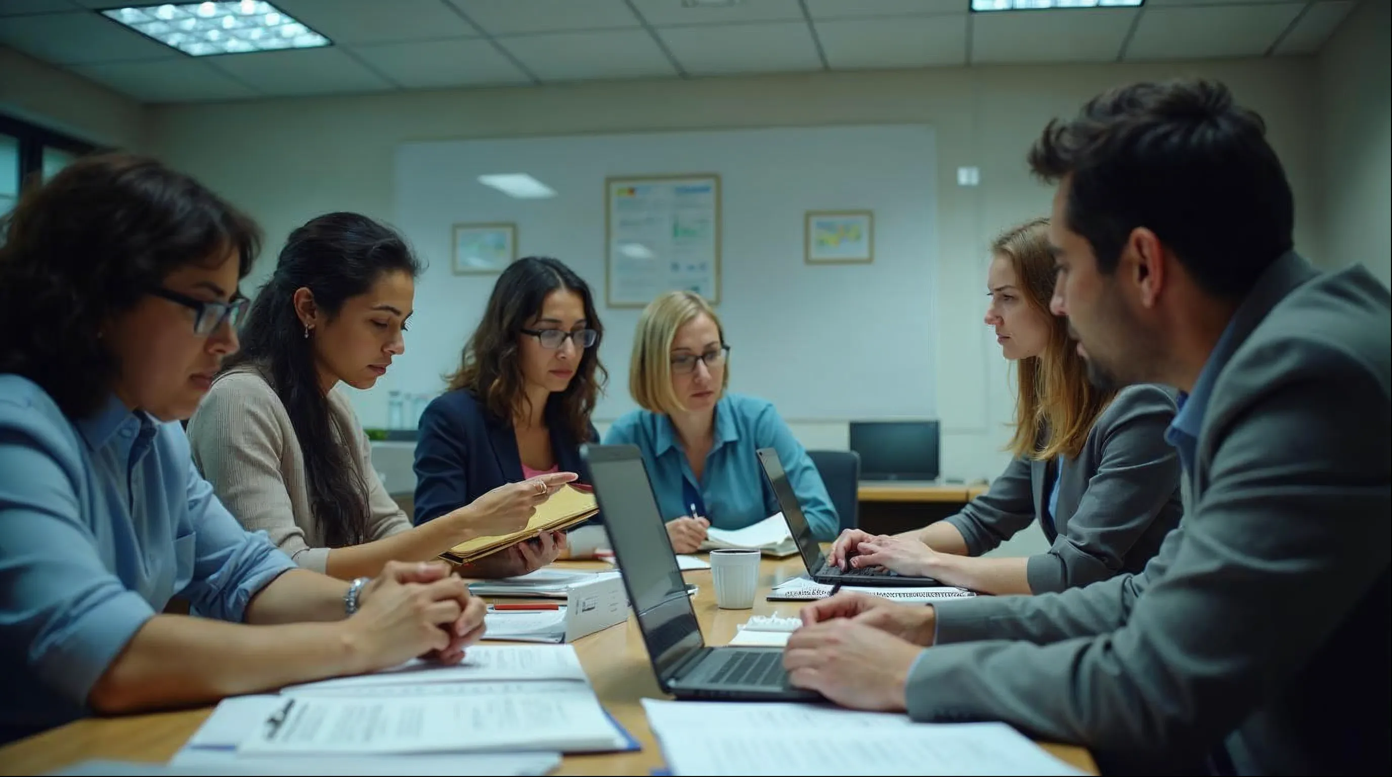 Equipe municipal definindo prazos de guarda e destinação documental