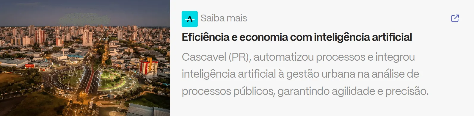 Vista aérea de Cascavel, cidade referência em triagem automatizada com IA Lume na gestão de documentos públicos.