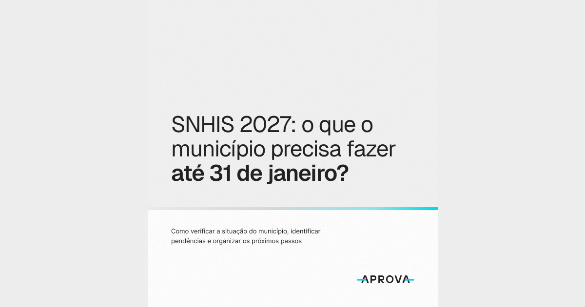 Capa do guia SNHIS 2027: o que o município precisa fazer até 31 de janeiro