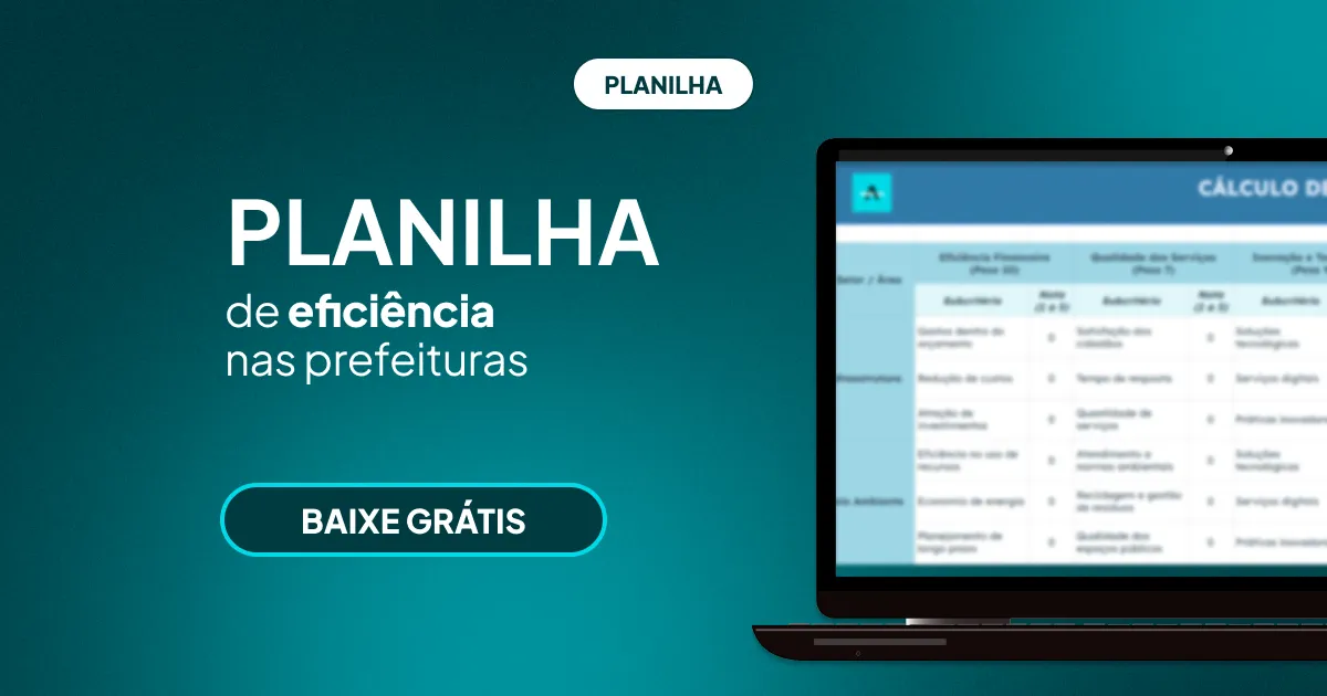 Capa da Planilha de Cálculo de Eficiência nas Prefeituras