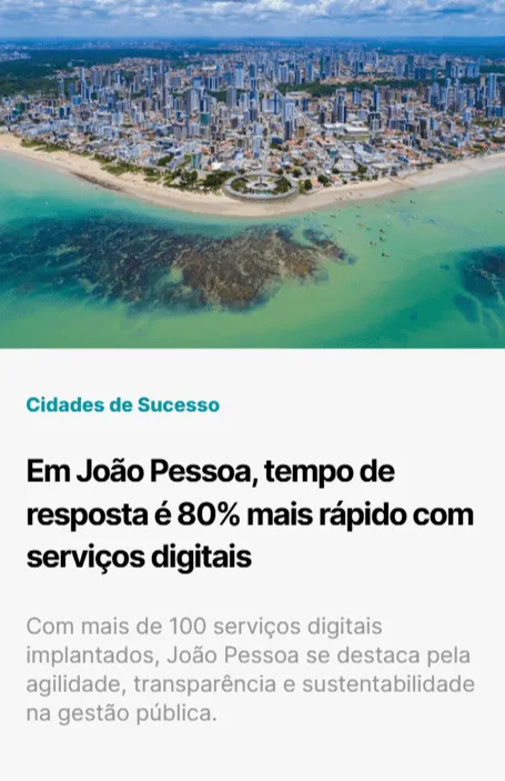 Imagem aérea de João Pessoa, cidade presente no ranking de competitividade dos municípios 2025, com destaque para tempo de resposta 80% mais rápido com serviços digitais.